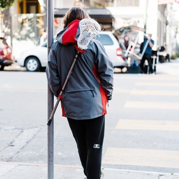 Encore Brand Lacrosse SAMURAI JACKET GREY/RED Size YL - Youth Large - Picture 1 of 15